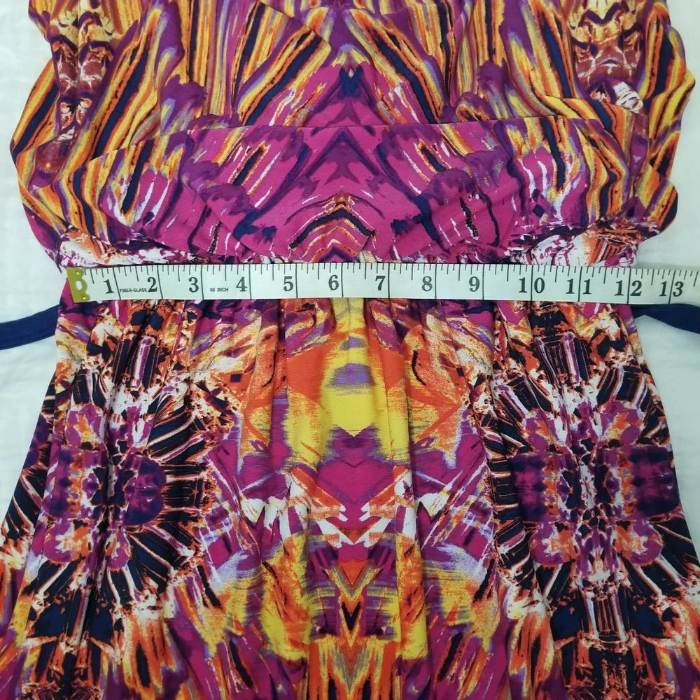 Fenn Wright Manson Womens 4 Sleeveless High-Low Blue Purple Yellow Orange Dress - Picture 14 of 16